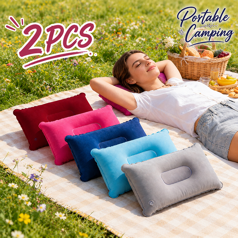 Travel Pillow Inflatable - 2Pcs Inflatable Travel Pillows Portable Ultralight