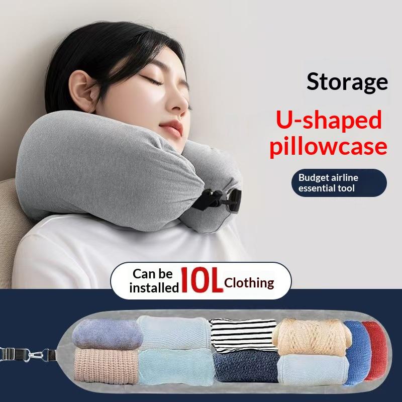 Travel Pillow Inflatable - ✰✪Travel Neck Pillow With Fillable Clothing
