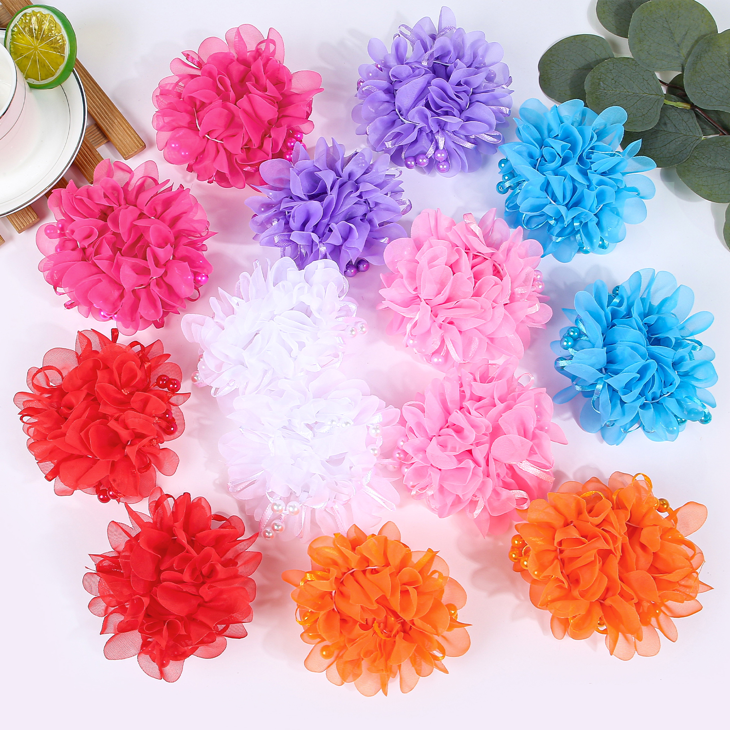 Travel Accessories For Kids - 2/7pcs Girls Flower Hair Ties Ponytail