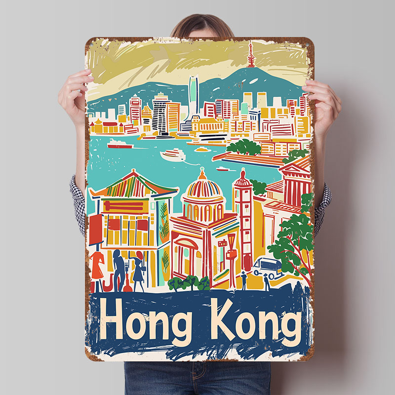 Hong Kong Travel Poster Custom - Travel Accessories Hong Kong avaliação e preço