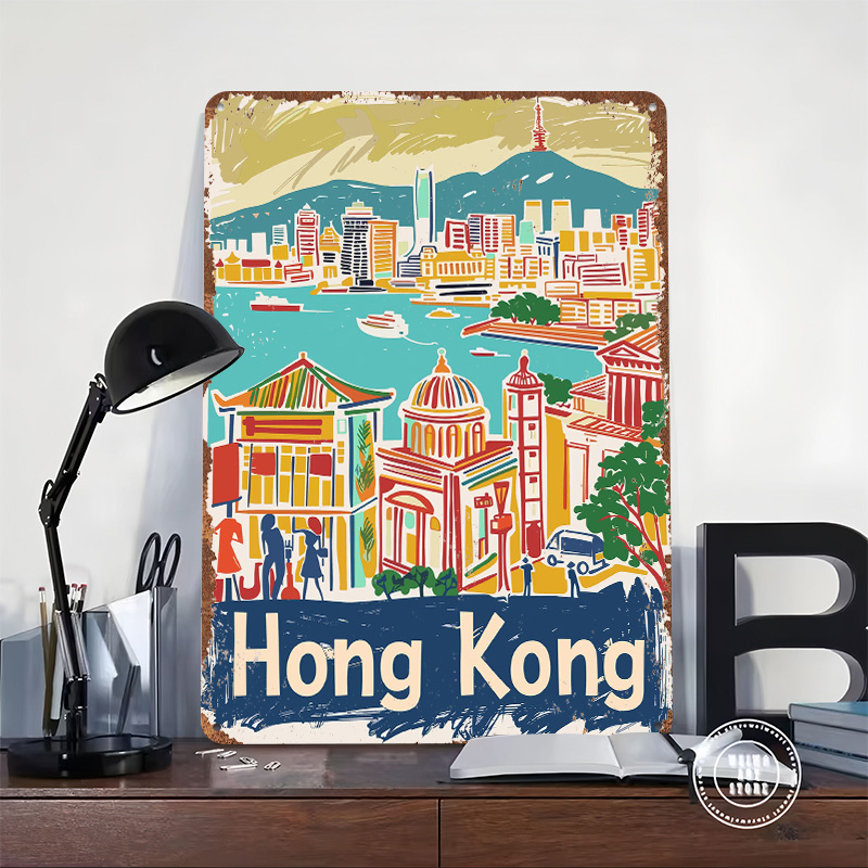Hong Kong Travel Poster Custom - Travel Accessories Hong Kong avaliação e preço