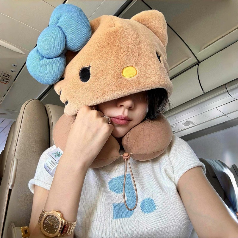 Kitty Hooded U-shaped Pillow T - Travel Pillow Inflatable avaliação e preço