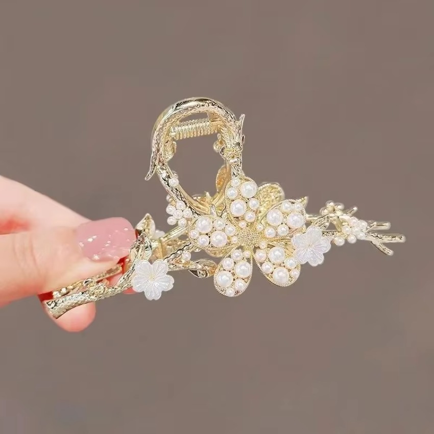 1 Pcs Metal Hair Claw Pearl Ha - Travel Accessories For Girls avaliação e preço