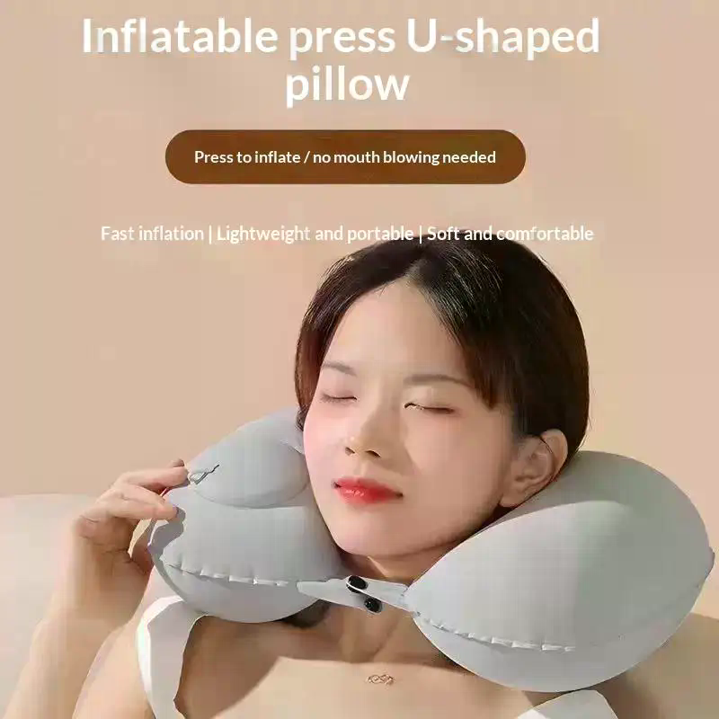 Flocking Inflatable Portable N - Travel Pillow Inflatable avaliação e preço