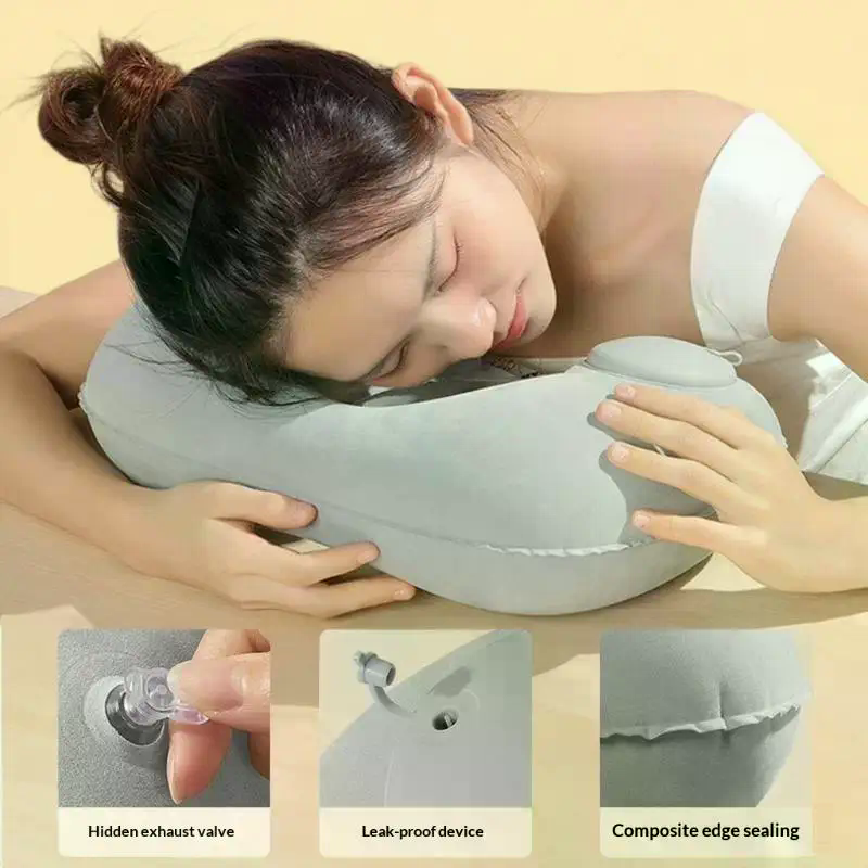 Flocking Inflatable Portable N - Travel Pillow Inflatable avaliação e preço