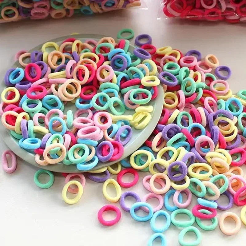 100/300pcs Girls Elastic Hair  - Travel Accessories For Kids avaliação e preço