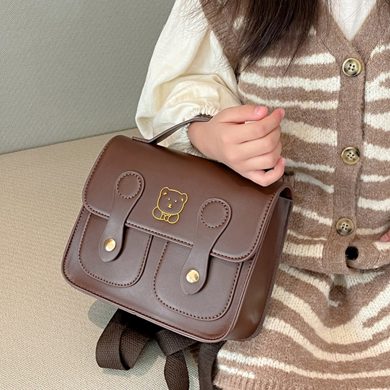 Bear Kids Backpack PU Leather  - Travel Accessories For Kids avaliação e preço