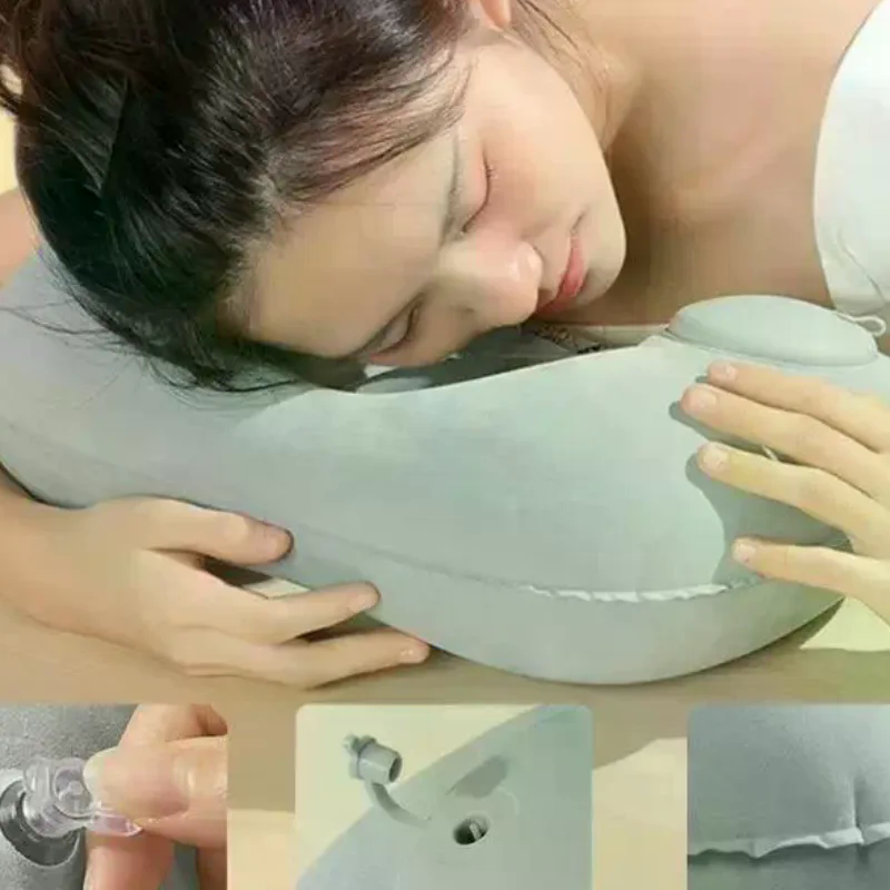 Flocking Inflatable Portable N - Travel Pillow Inflatable avaliação e preço
