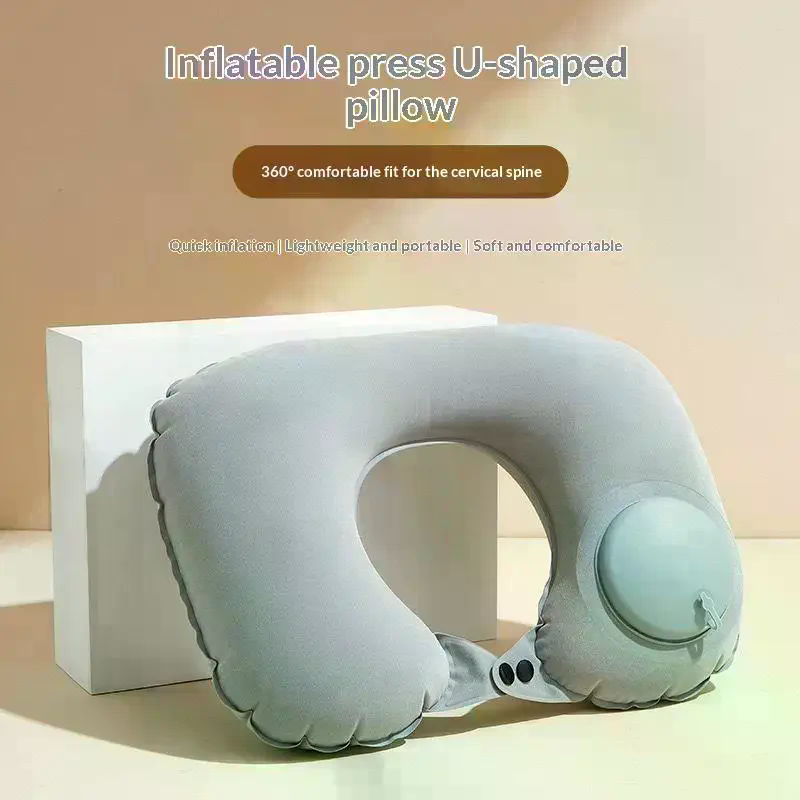 Flocking Inflatable Portable N - Travel Pillow Inflatable avaliação e preço