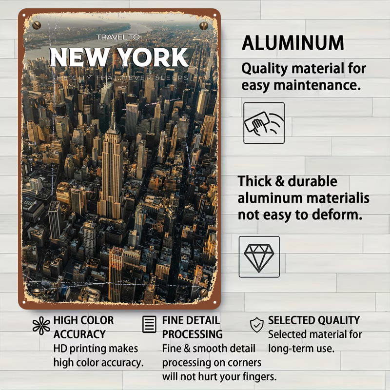 New York Travel Print Metal Si - Travel Accessories New York avaliação e preço