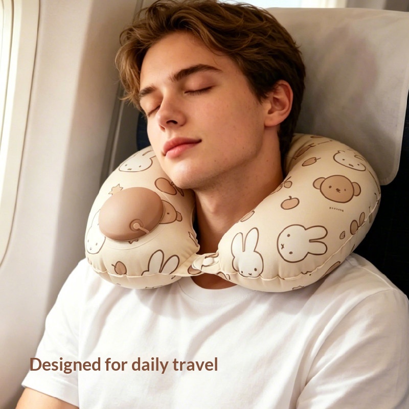Cute Miffy Press Inflatable U  - Travel Pillow Inflatable avaliação e preço