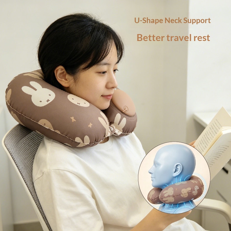 Cute Miffy Press Inflatable U  - Travel Pillow Inflatable avaliação e preço