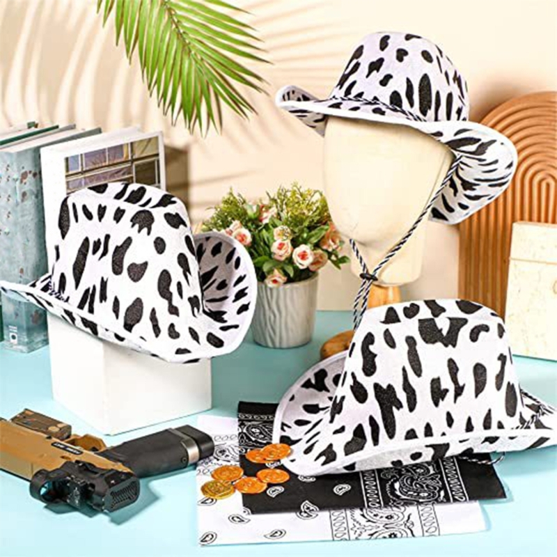 Cow Pattern Cowboy Hats Men an - Travel Accessories Drawing avaliação e preço