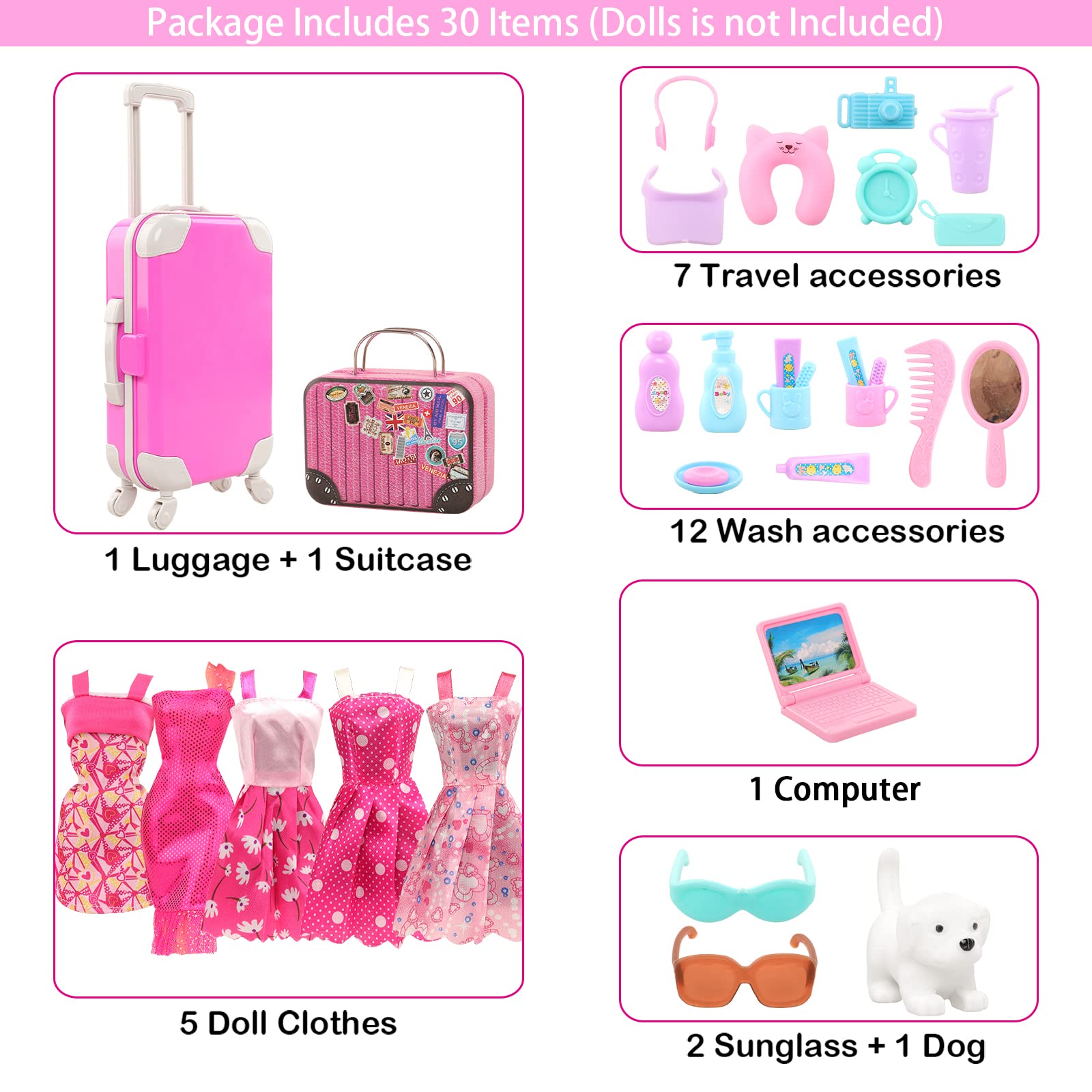 BARWA 30 Pcs 11.5 lnch Travel  - Travel Accessories For Kids avaliação e preço
