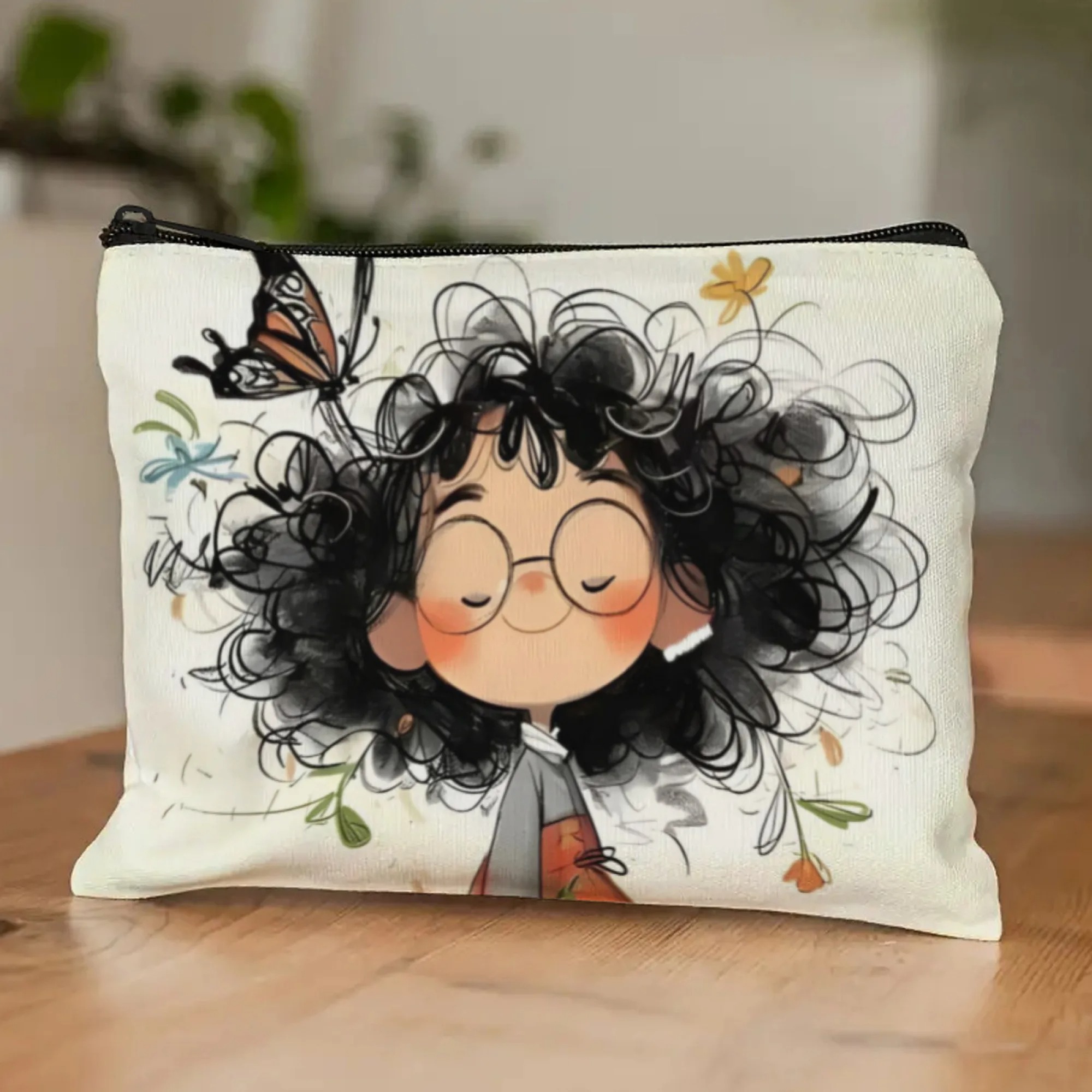 Cartoon Girl Makeup Bag Zipper - Travel Accessories Pouch avaliação e preço