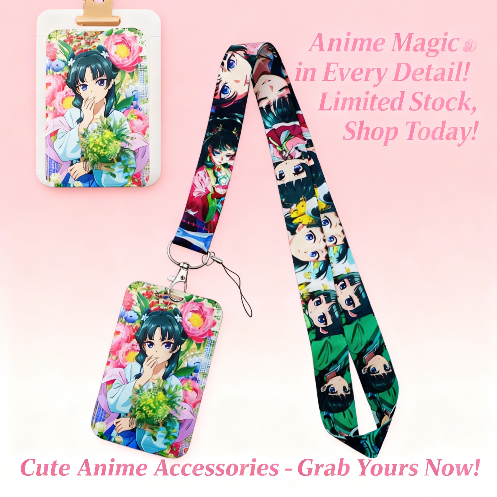 Cute Anime Girl Lanyard Neck S - Travel Accessories Pouch avaliação e preço