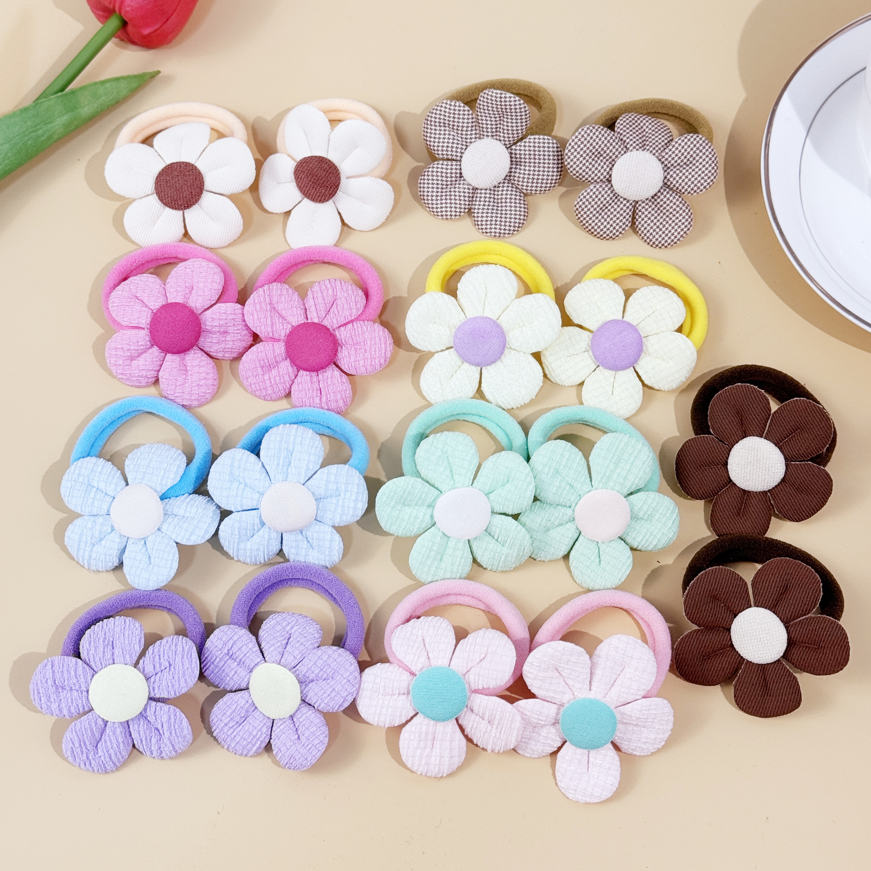 18pcs Sunflower Hair Ties Kids - Travel Accessories For Kids avaliação e preço