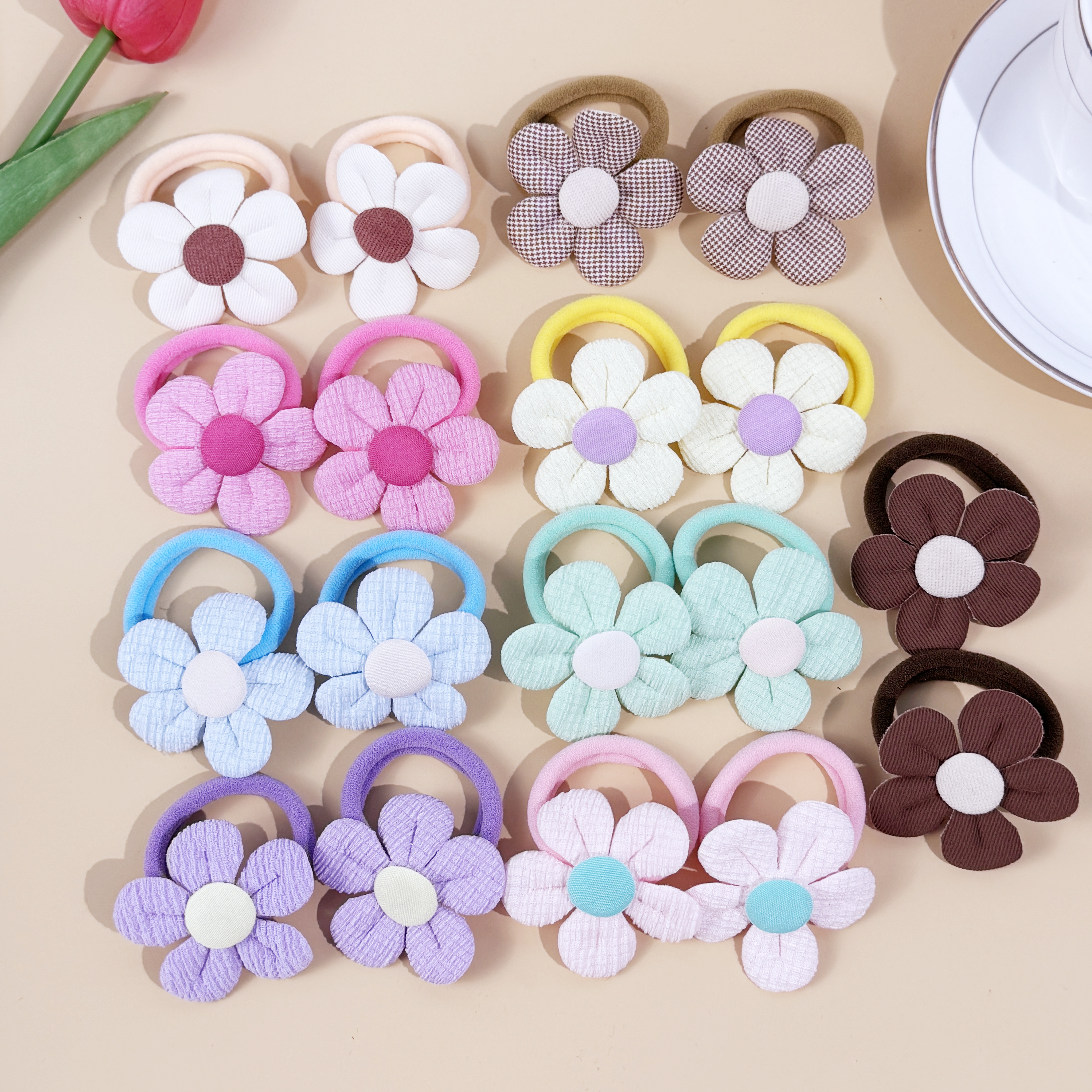 18pcs Sunflower Hair Ties Kids - Travel Accessories For Kids avaliação e preço