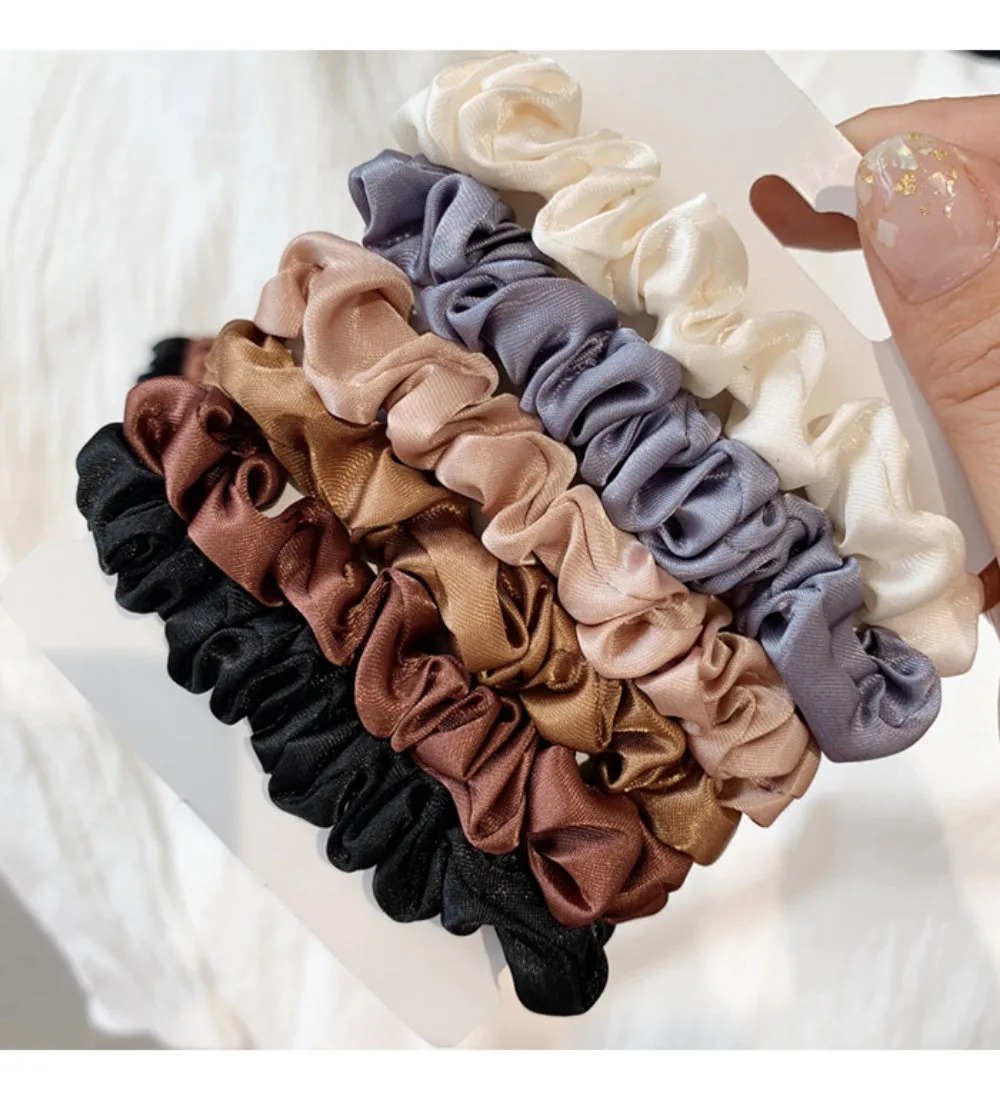 6Pcs Soft Satin Hair Scrunchie - Travel Accessories For Girls avaliação e preço
