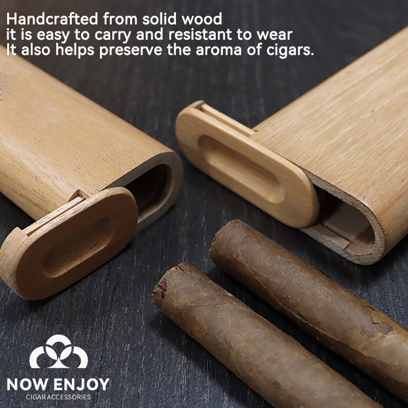 Portable Cigar Case Natural Ce - Travel Accessories Case avaliação e preço