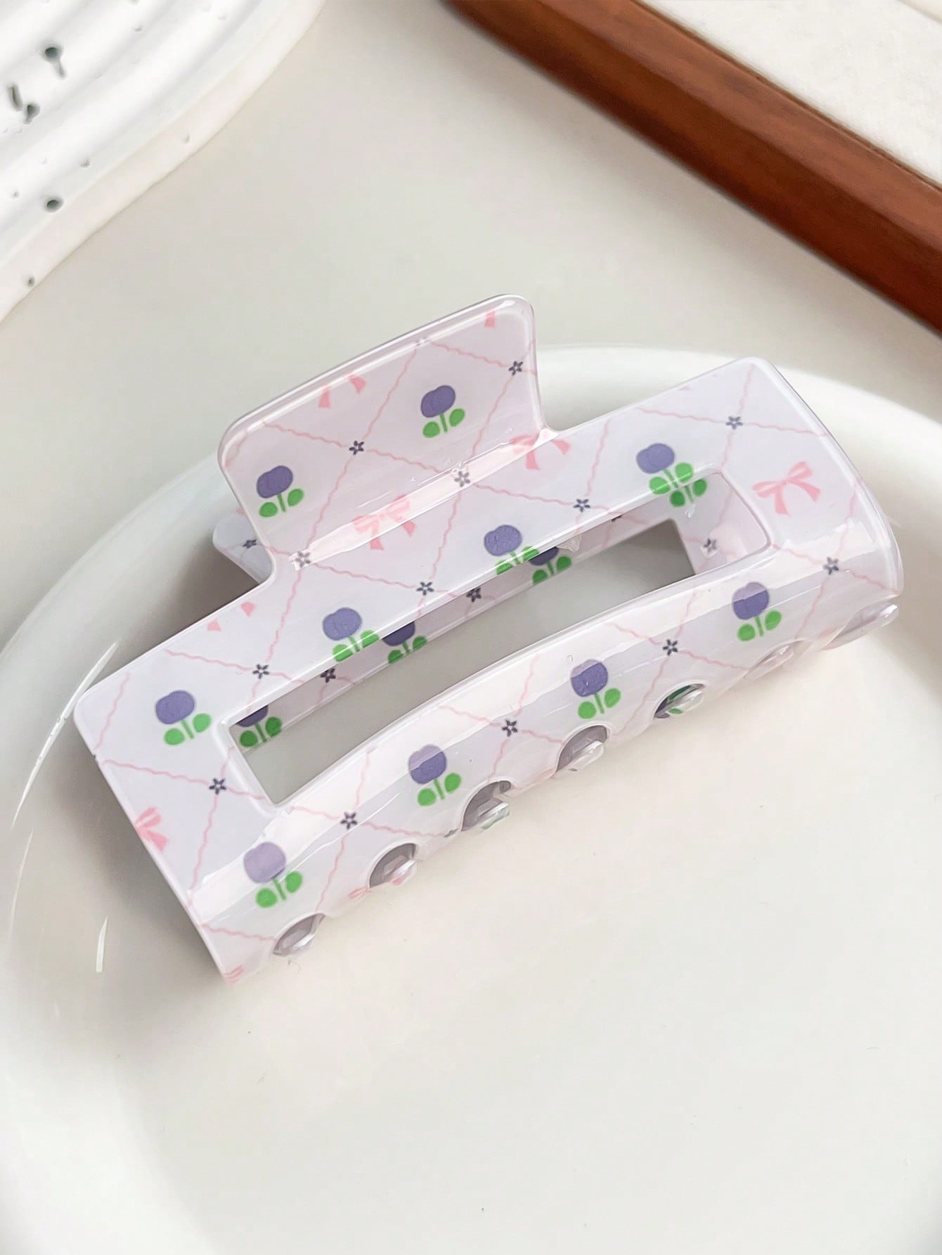 Light Blue Polka Dot Hair Clip - Travel Accessories For Women Gift Ideas avaliação e preço