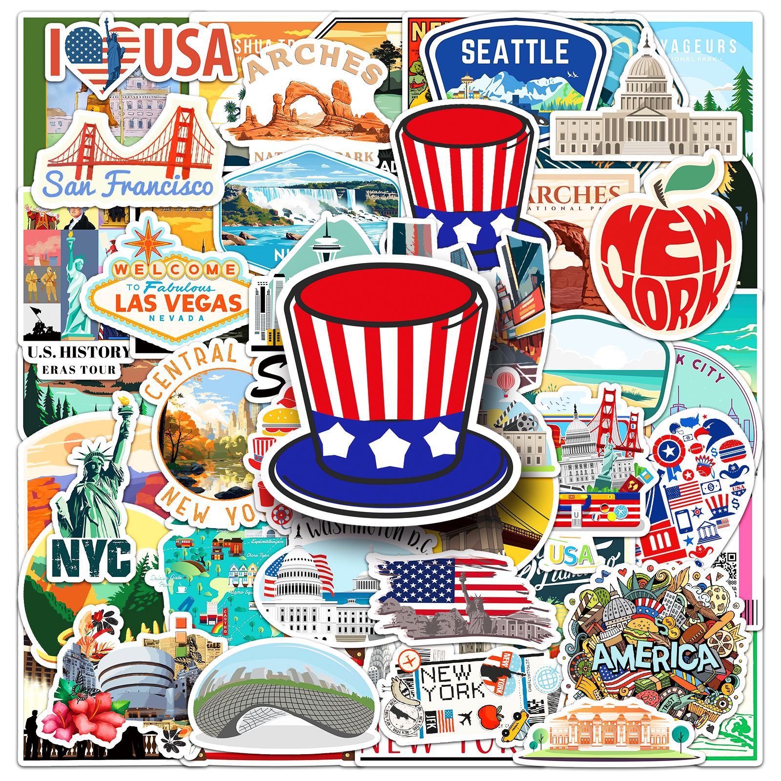 50Pcs US National Park City La - Travel Accessories New York avaliação e preço
