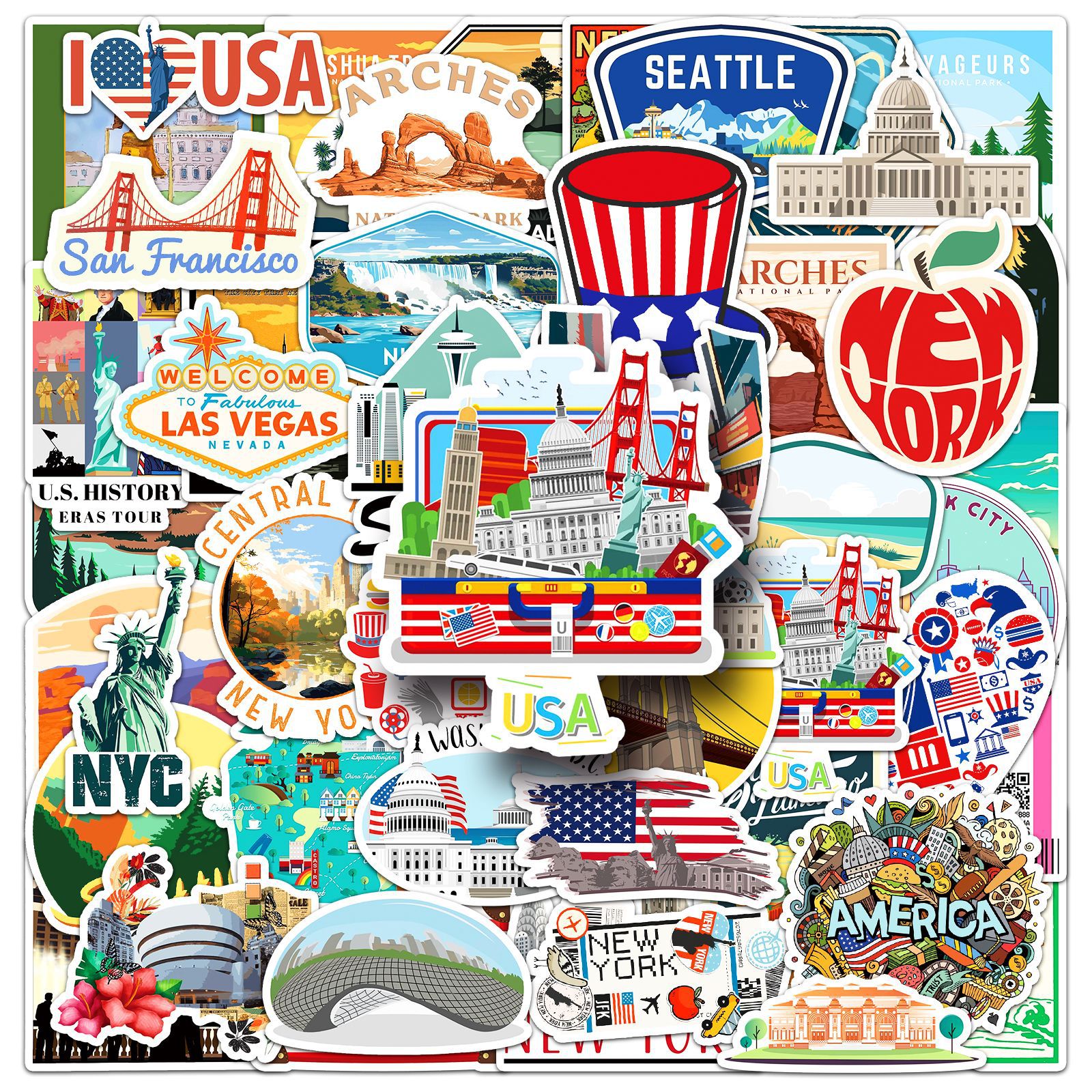 50Pcs US National Park City La - Travel Accessories New York avaliação e preço