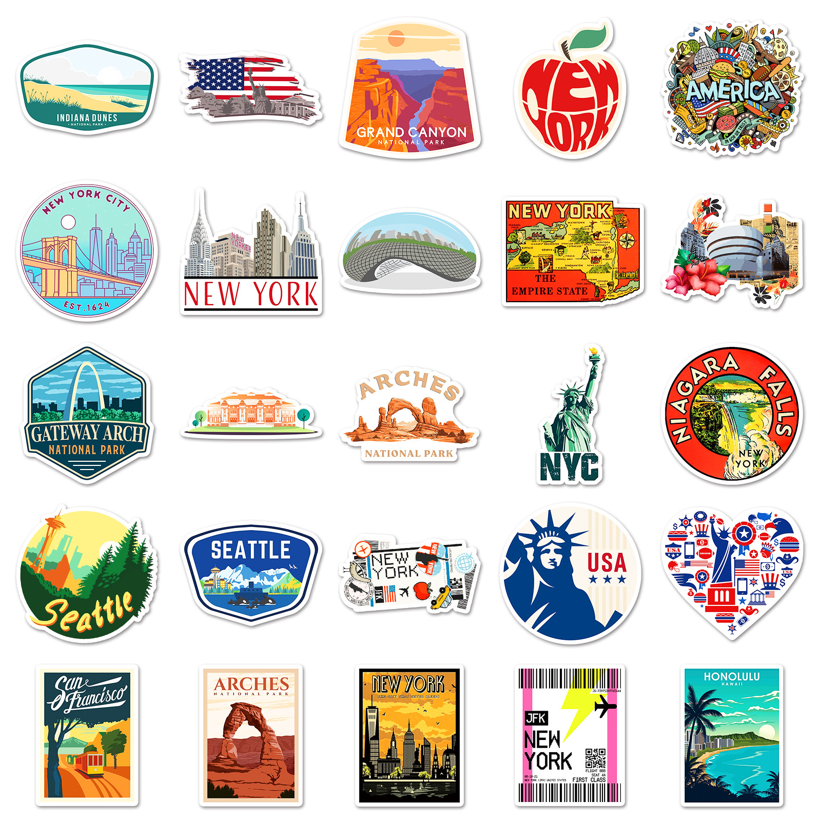50Pcs US National Park City La - Travel Accessories New York avaliação e preço