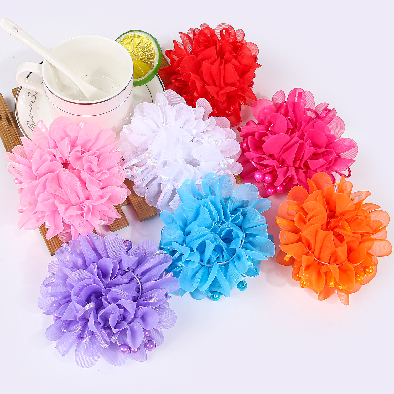 2/7pcs Girls Flower Hair Ties  - Travel Accessories For Kids avaliação e preço