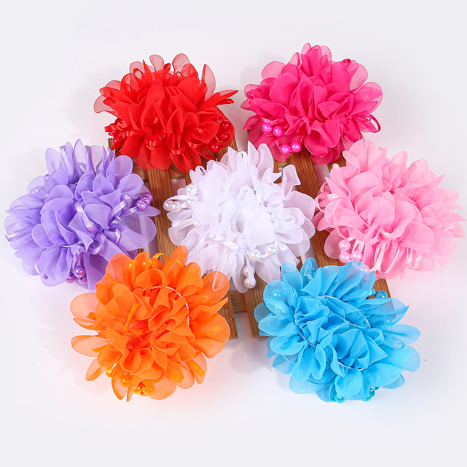 2/7pcs Girls Flower Hair Ties  - Travel Accessories For Kids avaliação e preço